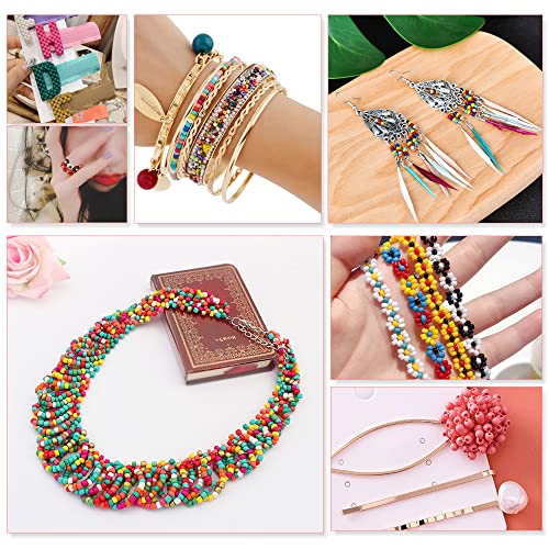 Feein 6000Pcs 4Mm Pony Glass Seed Beads, Small Rainbow Glass Beads Bulk With Elastic String Organizer Box For Adult Diy Jewelry Making Bracelets Necklaces #TOP5