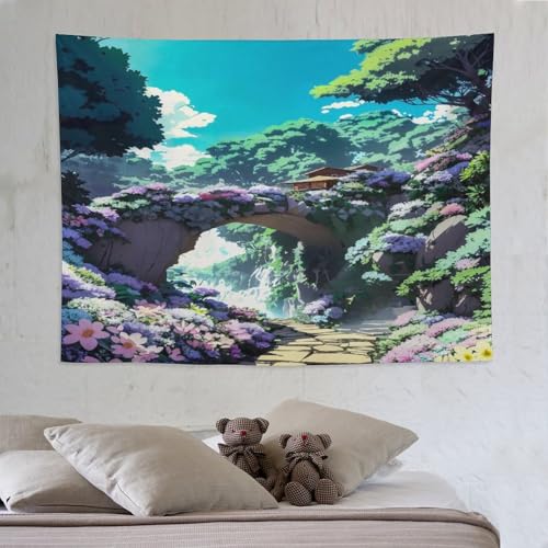 Tapisserie japonaise tissu mural decoration chambre salon tenture polyester 150x200