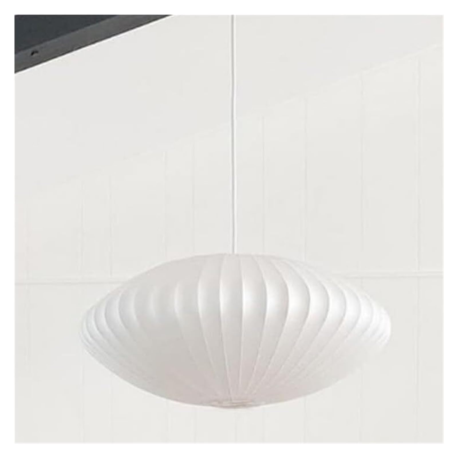 KHUKHU White Silk Large Pendant Light Fixture,Decorative Lantern Hanging Lamp,Boho Style Dining Room Light Fixture,Farmhouse Style Pendant Lamp for Corridor Study Room(15.74in/40cm)