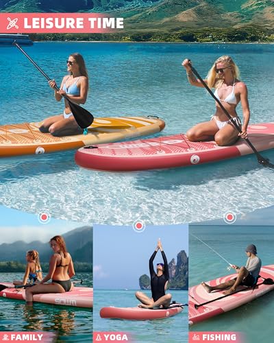 Image of Inflatable Paddle Boards, Stand Up Paddle Board for Adults Youth of All-Round, 10'6'' *33'' * 6'' Extra Wide & No-Slip Sup for Yoga Fishing