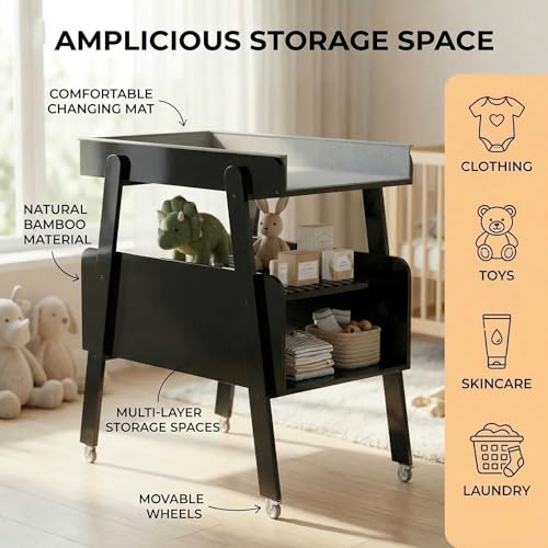 50% Off Diaper Changing Station with Wheels & Storage