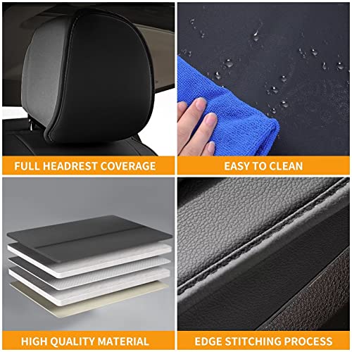 Rawakorw Front Car Seat Covers Fit For Kia K5 2021 2022 2023, Faux Leather Automotive Seat Covers With Airbag Compatible, Waterproof Car Seat Protector (Black&Red Line, 2 Pcs Front) #TOP6