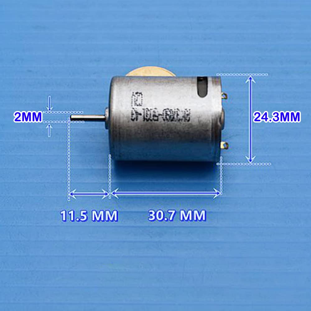 Moteur Micro Hobby 24x31mm Moteur Électrique RK-370CA DC 6-12V 13000 RPM – Mini Moteur Haute Vitesse Axe 2 Mm Pour DIY, Jouet, Voiture RC, Bateau Modèle