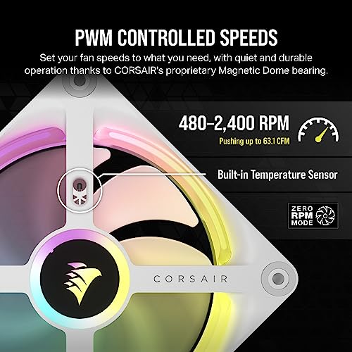CORSAIR QX Series QX120 RGB 120mm Single Fan – White - image 7