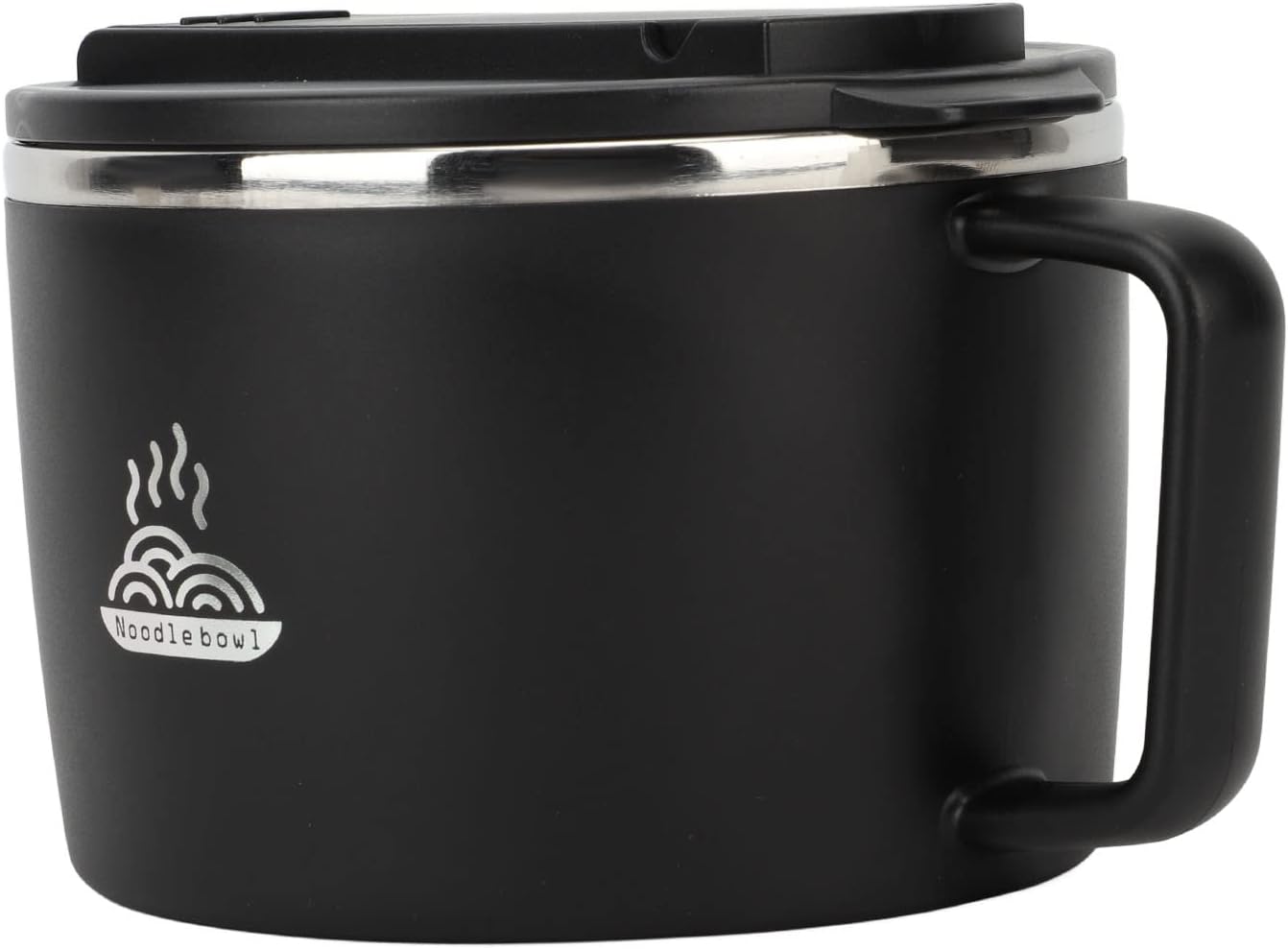 TOPINCN Ramen Bowl Set, Microwave Noodle Bowl Phone Slot for School (Black)