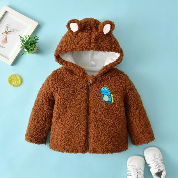 Image of Bold N Elegant Faux Fur Warm Winter Outerwear Hooded Baby Jacket Coat Blanket with Soft Plush Bunny Ear n Tail for Infant Toddler Boy Girl Kids 1yr to 5yr