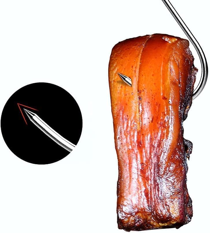 Miniatura 3 de Ganchos de carne de 5.12 pulgadas, 20 ganchos de carnicero de acero inoxidable 304, ganchos para ahumar, colgar, secar, carnicería, barbacoa,