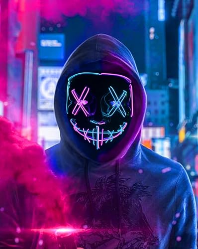 Bomly Halloween Purge Mask Light Up Scary Mask El Wire Led Mask For Festival Party Gifts thumb #6