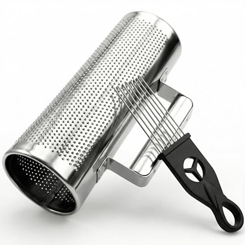 MoResolune Professional Metal Guiro Instrument 8 x 3 Stainless Steel Latin Percussion with Scraper - Bright & Raspy Sound for Merengue Salsa - Hollow Design Musical Performance Tool