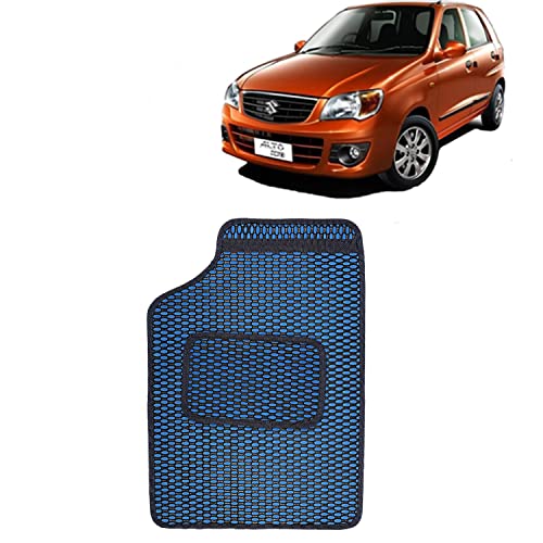 Image of Kingsway Dotted Design Car Floor Foot Mats Universal Fit for Maruti Suzuki Alto K10, Model Year : 2010-2014, Water and Dustproof, Color Blue, Set of 5 Pieces