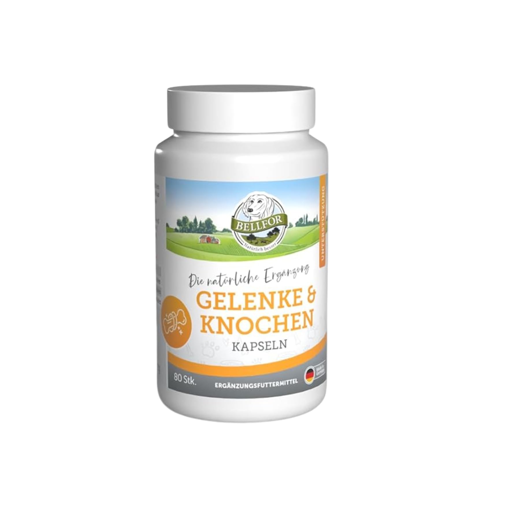 Bellfor suplemento Articular para Perros con glucosamina, condroitina, colágeno y Ovopet, complemento Natural para articulaciones y Huesos sanos, 80 cápsulas