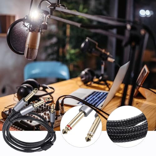 Cable divisor de audio Lurrose 1m Jack 3.5mm a 2 Jack 6.35mm miniatura 4