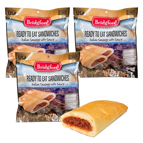 Bridgford Italian Sausage - Shelf-Stable Survival Food Storage Meals - 3 Pack - Italian Flavored Camping Food for Backpacking Ideal for Outdoor Adventures - Long Shelf Life Emergency Meal