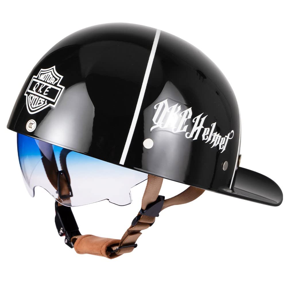 Xyyym Men's J Motorcycle Half Helmet, Personalized Retro Half Helmet, Ece/Dot Certification, Built-In Sunglasses, Unique And Exquisite Appearance, Suitable For And Wo, Comfortable Lining
