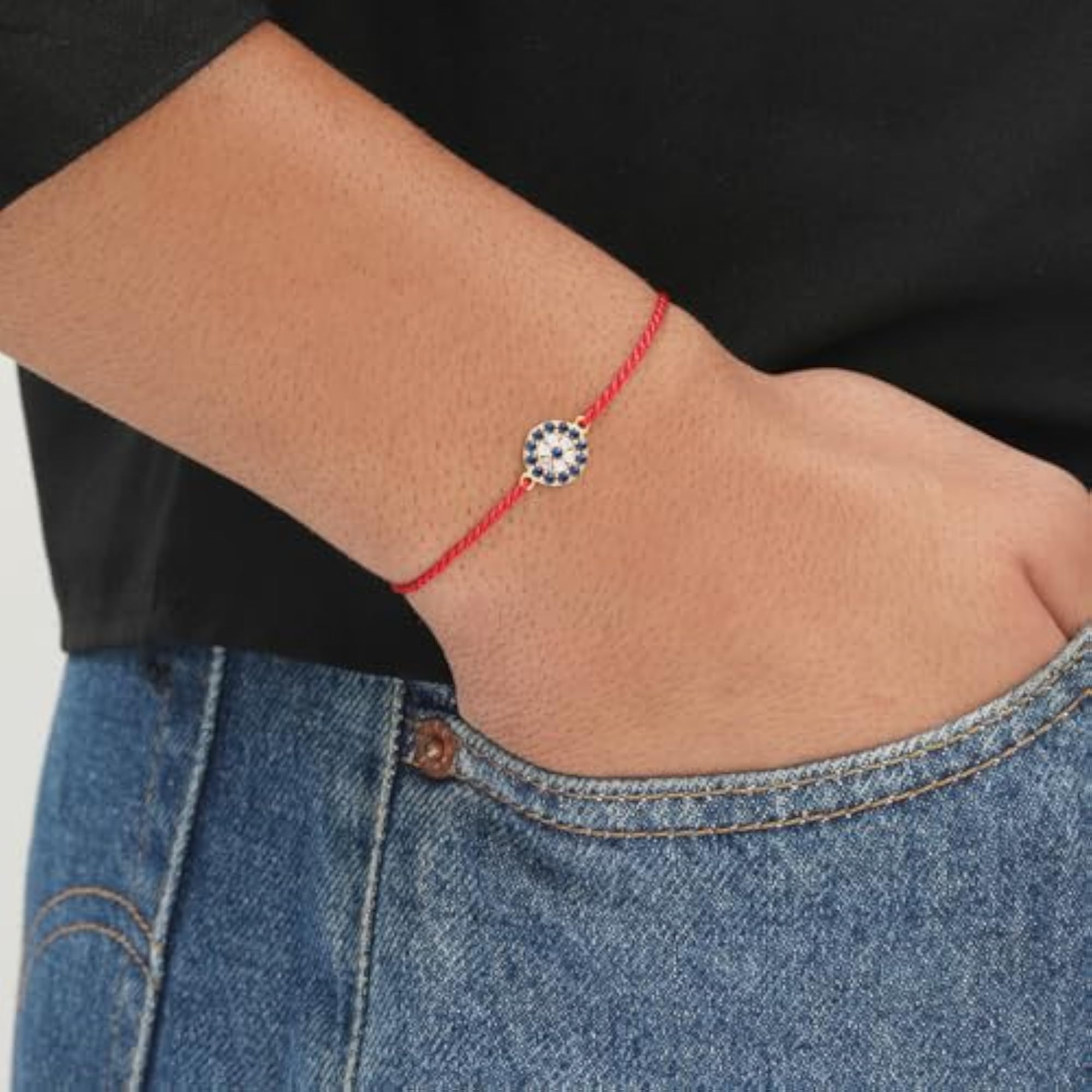 925 Sterling Silver Evil Eye Cubic Zirconia Rakhi for Men