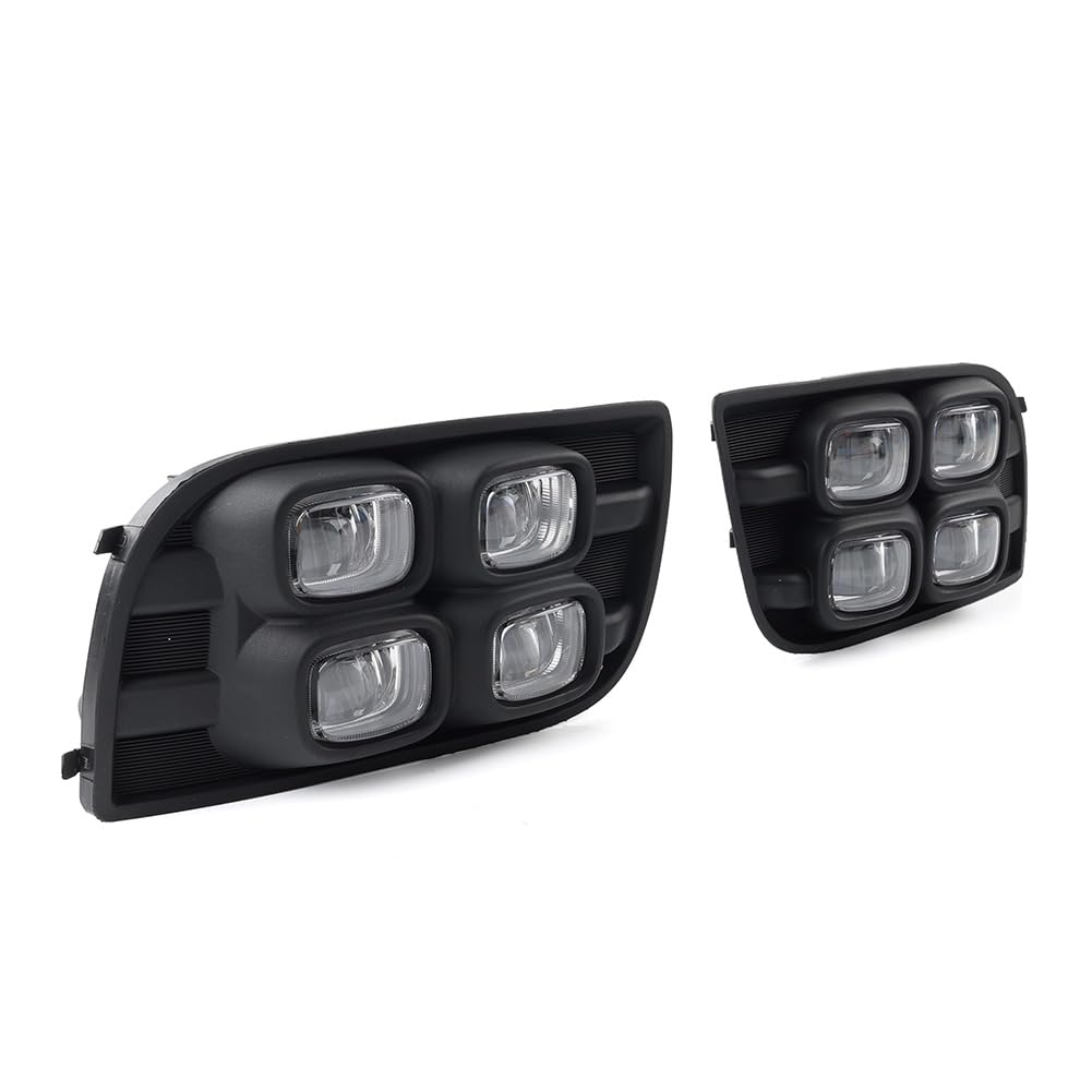 SIKUAI Luz LED de circulación diurna, luz antiniebla delantera, señal de giro, ABS, color negro para coche para Sequoia XK60 SR5 Limited Platinum 2008-2017