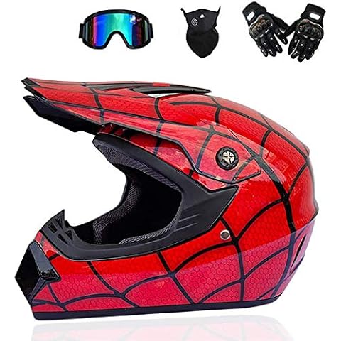 JCLDG Children Kids Motocross Helmet Motorcycle Helmet City Helmets BMX Helmets Motorbike Cross Helmet, Quad Bike ATV Go-Kart Helmet Mountain Bike Helmet, Gloves Mask Goggles for Men Women,M Cover