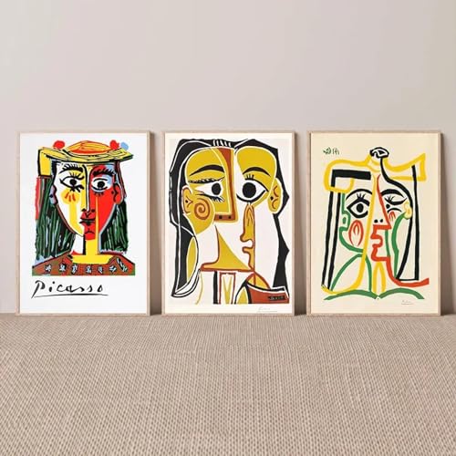 Peinture sur toile Picasso KEBIA triptyque haut de gamme tons neutres