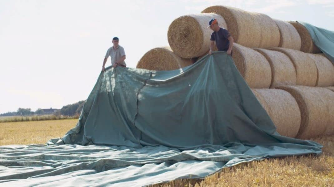 Breathable, Water-Shedding Green Hay Cover Green 32' x 41' BHT32X41