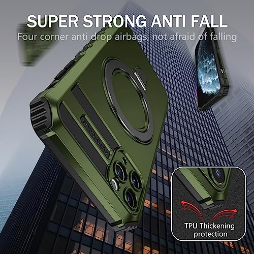 Coque iPhone 11 Pro Max verte anti chute protégeant l'écran avec anneau - 4