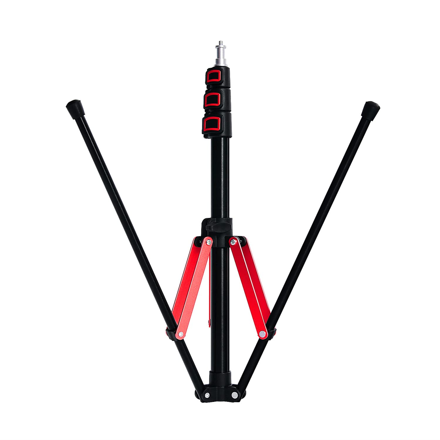 FOSOTO Trípode de luz plegable, altura máx. 192 cm, soporte compacto y ligero, de aluminio, con tornillo de rosca de 1/4", trípode de luz estable, soporta 4 kg, luz de anillo, reflector