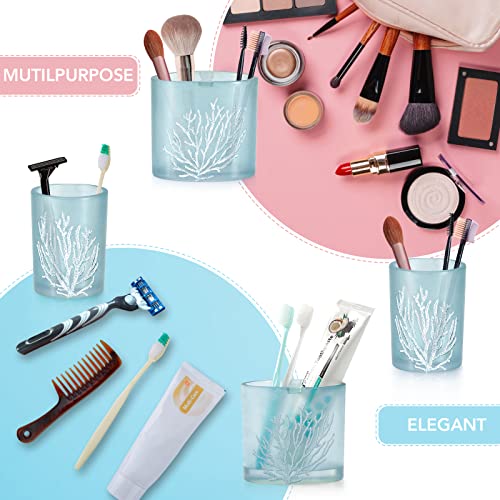Bathroom Accessory Set, 6 PCS Coral Reef Bath Accessory Collection, Includes Lotion Dispenser, Divided Toothbrush Holder, Tumbler, Soap Dish, Cotton Holder, Trash Can, for Coastal Bathroom Accessories - Image 5