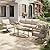 MIXPATIO 5-Piece Patio Outdoor Conversation Furniture Set with 2 Swivel Chairs, Steel Modern Outdoor Patio Conversation Sets with Thick Cushions for Porch, Balcony, Backyard - Beige