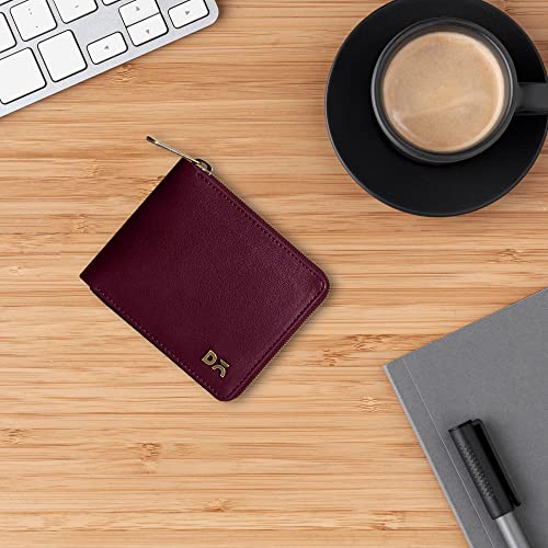 Image of DailyObjects Women's Zip Wallet | Made with Vegan Leather Material | Carefully Handcrafted | Holds up to 8 Cards | Slim and Easy to Fit in Pocket | Coin Pocket with Button Closure