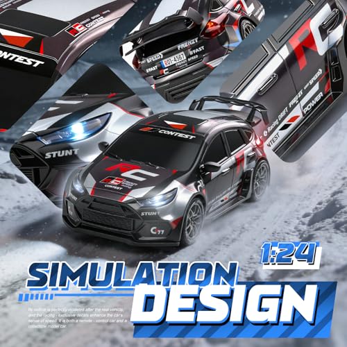 Image of RC Drift Car Purple Racing Livery 1 /24 Remote Control Car for Adult | 20KM /H 4WD Low /High Speed RC Cars with LED Lights, Extra Drifting Tires, Vehicle for Kids Boys Girls Beginners Indoor Outdoor