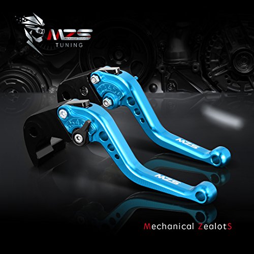 image for MZS Blue Motorcycle Brake Clutch Levers Short Adjustable CNC Compatibl