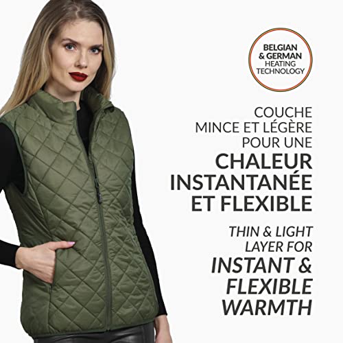Veste chauffante sans manches gilet thermique kaki femme XS 30seven vêtement ajusté efficace - 2