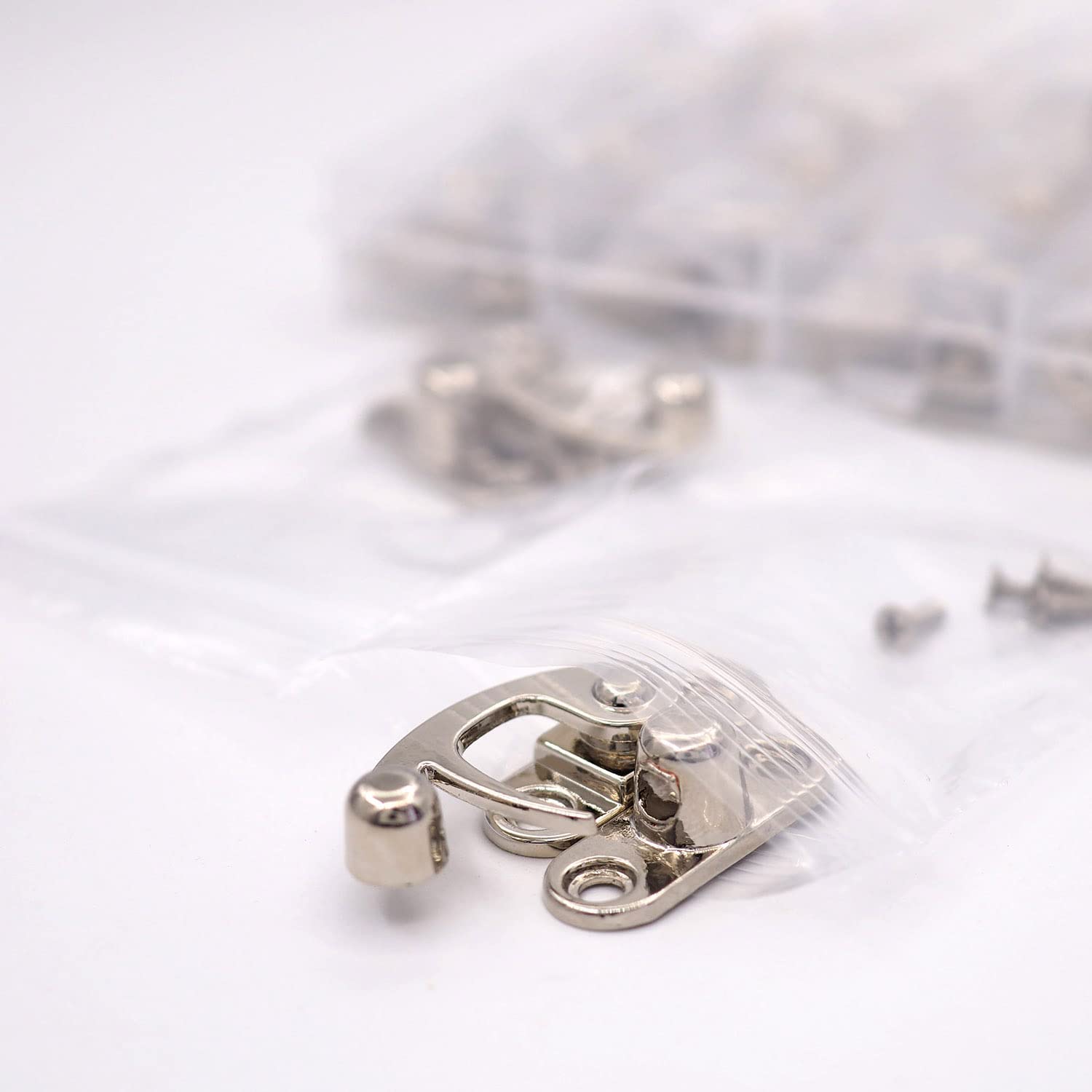 Wiosny 10 Pieces Antique Vintage Lock Clasp - Golden Right Latch Hook Hasp For Jewelry Box (27x25x8mm)