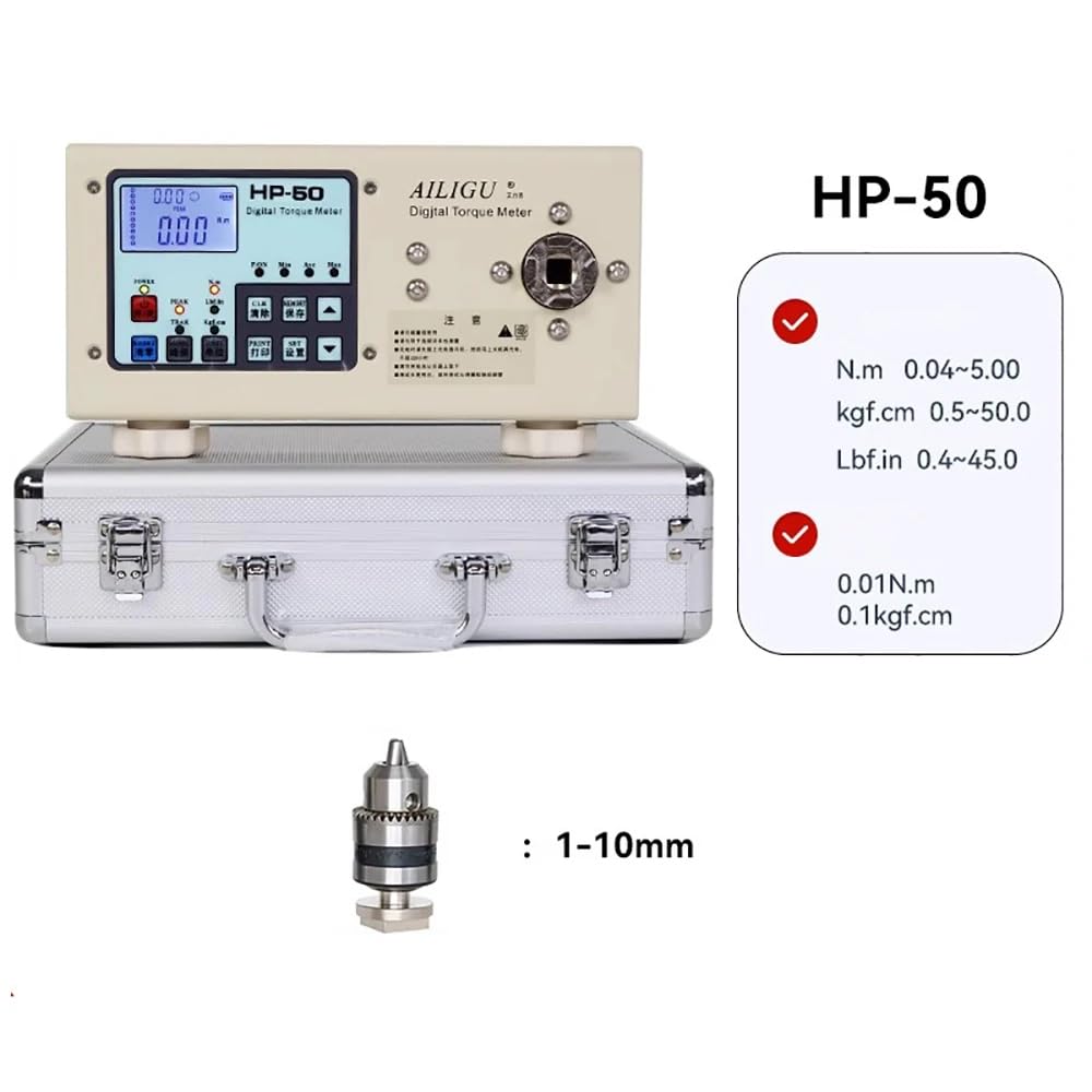 Motor Drehmoment Prüfgerät mit Digitalanzeige, industrielles hochpräzises Motor Drehmomentprüfgerät, wiederaufladbares Drehmomentmessgerät HP-50