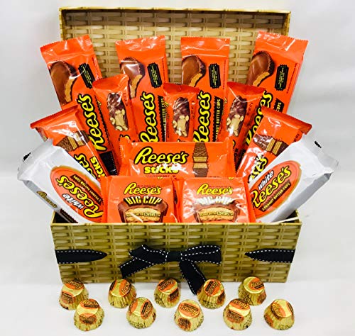Reese's Chocolate Hamper - Reeses Cups - Sticks - Nut Bar - White Cups - Minis - American Chocolate Hamper…