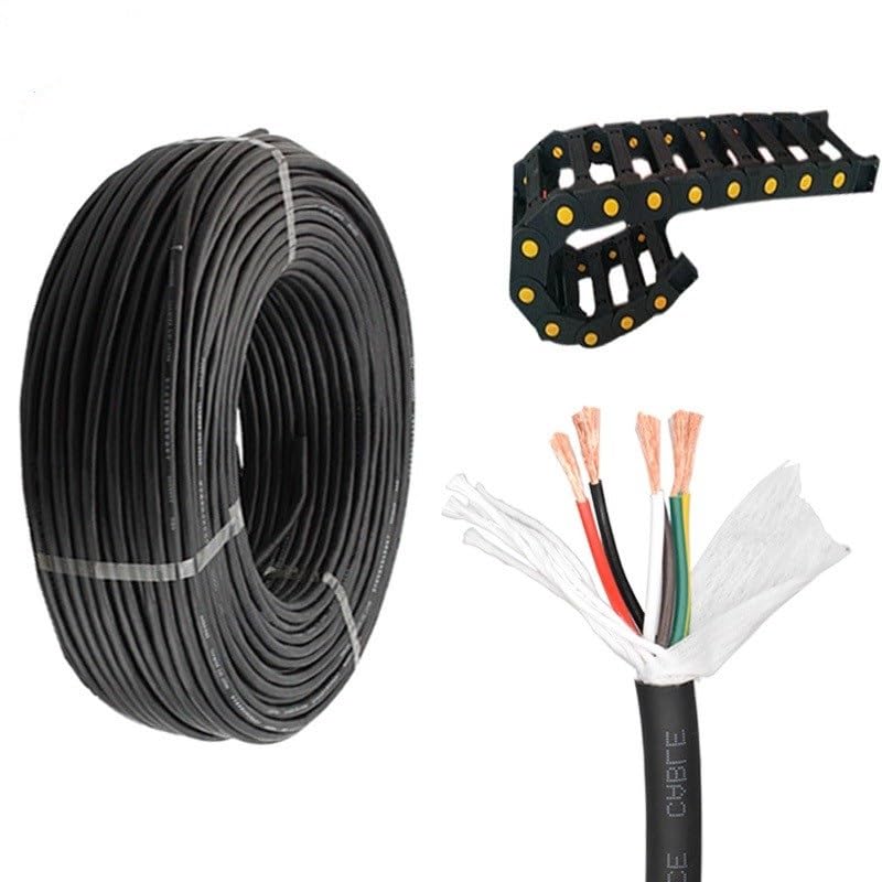 1Meter TRVV Heat Resistant Cable 24/22AWG 2/3/4/5/6/7/8 Cores Control Signal Copper Wire Drag Chain Flexible Cable Black PVC (Size : 6 Cores, Color : 24 AWG 1Meter)