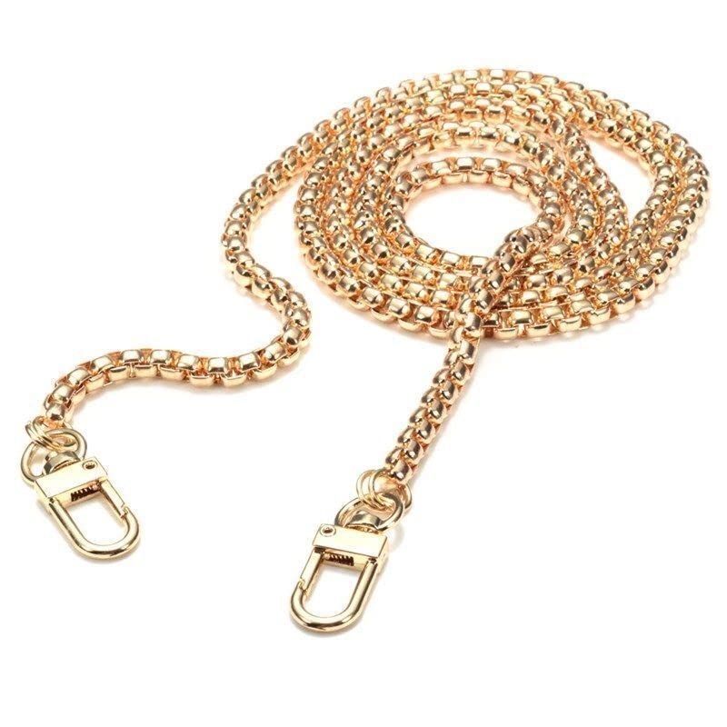 Handtas Kettingriem Vervanging 4ft Platte Tas Ketting Riem Schouder DIY Metalen Ketting Schouderriem met Draaibare Sluitingen Gespen voor Vrouwen Portemonnee Portemonnee Tas Maken (Brons