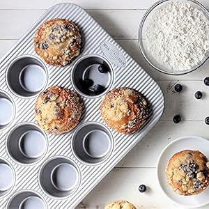 USA Pan Bakeware Muffin Pan, 12-Well, Aluminized Steel USA Pan Bakeware Muffin Pan 12 Well Aluminized Steel