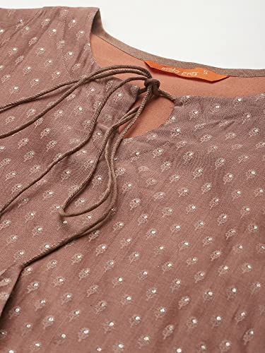Image of INDO ERA Women's Chanderi Silk Printed Straight Kurta Sharara With Dupatta Set(21GGG3649)