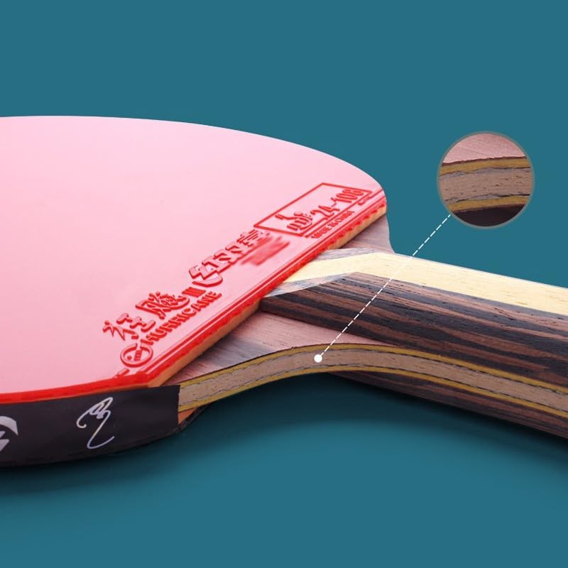 JITEM Ping Pong Paddle,Table Tennis Bat 9-Star Professional High-End Finished Table Tennis Racket Competitive Ping Pong Bat with Protective Cover(Color:B), Size