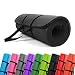 PROMIC Pilates Mat 0.6 inch - Anti Tear Exercise mat - Non Slip Yoga Mat - Non Toxic Pilates Mat Extra Thick - High Density Exercise Yoga Mat with Yoga Mat Straps for Carrying, Long 72 inch,Black