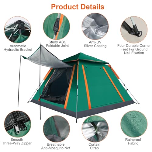 Carpa instantánea familiar para camping pop up 4-5 personas miniatura 4