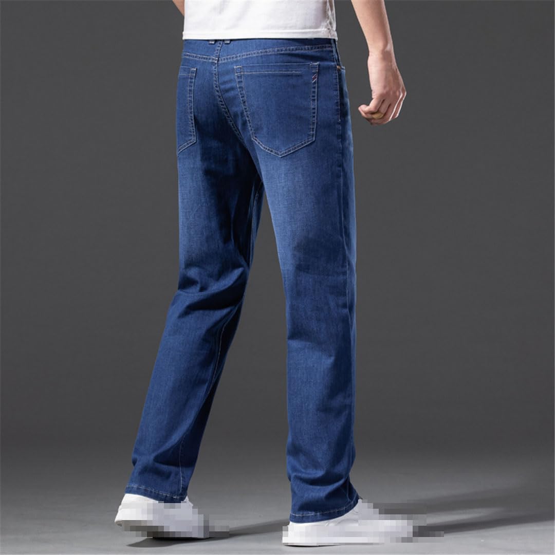 Pantalones Vaqueros Rectos Sueltos De Pierna Ancha para Hombre Pantalones Casuales De Talla Grande