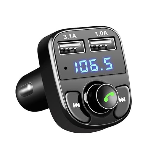 YX-ZD Call Car Charger,Wireless Bluetooth FM Transmitter Radio Receiver,Mp3 Audio Music Stereo Adapter,Dual USB Port Charger Compatible for All Smartphones,Samsung Galaxy,LG,HTC,etc