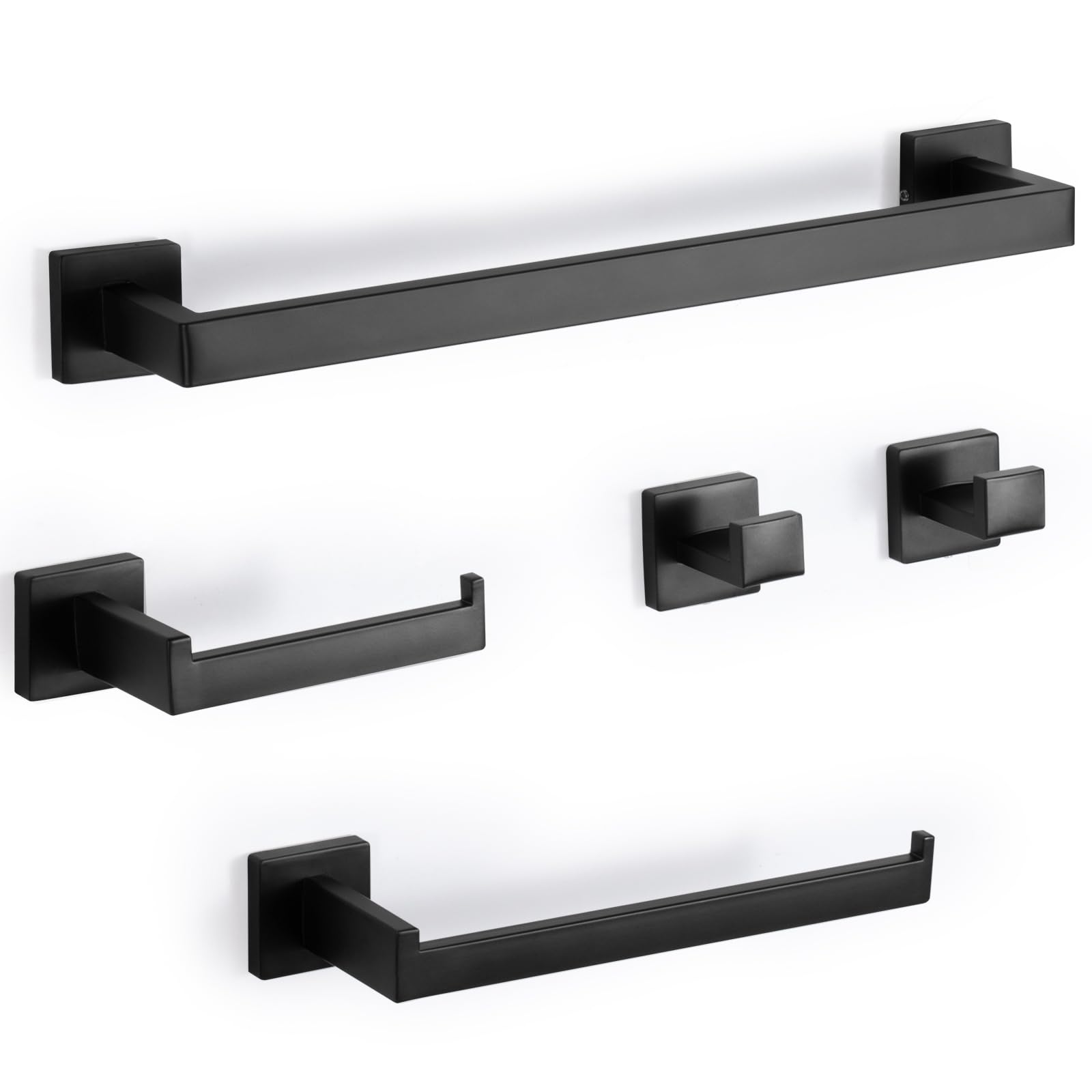 JQK Set di accessori da bagno per barra di asciugamani, set di accessori da bagno da
