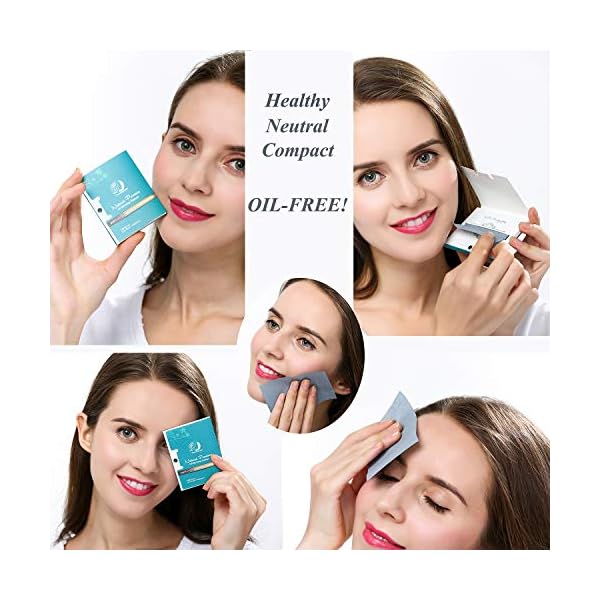 Natural Face Oil Blotting Paper - Bamboo Charcoal 100 Counts, Easy Dispensing Oil Absorbing Sheets, Premium Handy Facial Blotting Papers - Face Skin Care or Beauty Make Up Must Have