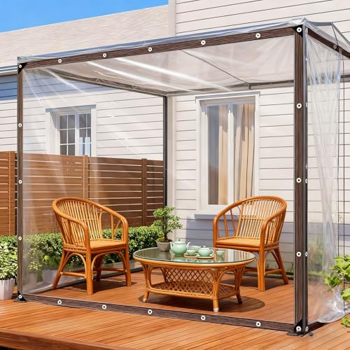 Lonas impermeables transparente exterior de 100x790 cm para balcones 2