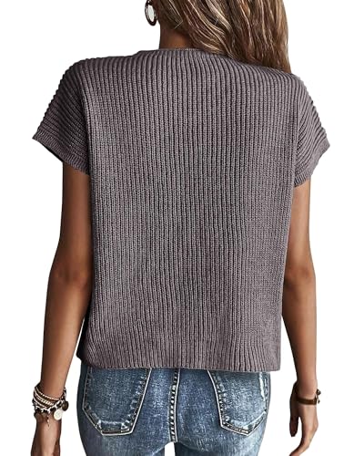 Image of KIRUNDO Summer Fall Short Sleeve Sweater for Women 2026 Casual Sweater Vest Cotton Knit Pullover Tank Tops Fashion Clothing