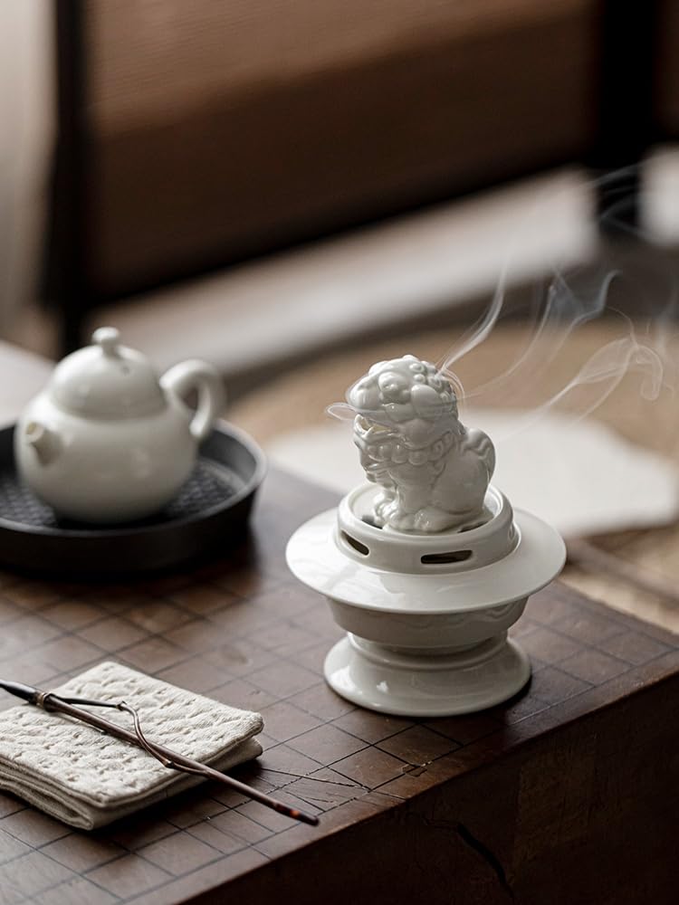 Bruciatore di Incenso Bruciatore di incenso in ceramica Bruciatore di incenso cinese for zanzare Ornamento retrò for tavolo da tè adatto for l'home office Portaincenso
