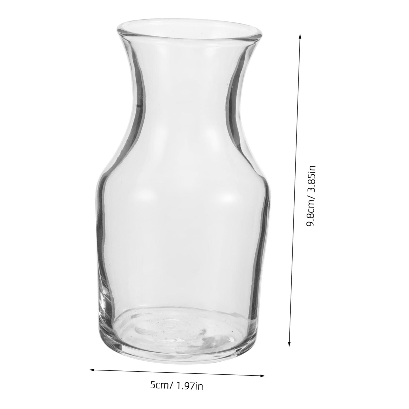 MUCKLILY Elegant Glass Wine Jug Mini Decanter Flat Mouth for Easy Pour Clean for Single Serve Elegant Presentation