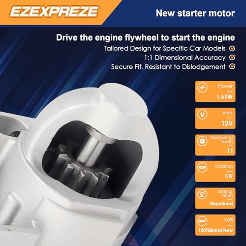 Image of Ezexpreze 6449 New Starter Compatible with GMC Chevy Truck Van Medium Duty Compatible with OEM Delco PG260 1500 2500 3500 10465578, 19136219, 9000879